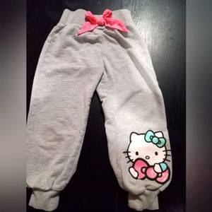 Hello Kitty Heather gray sweat pants with pink drawstring